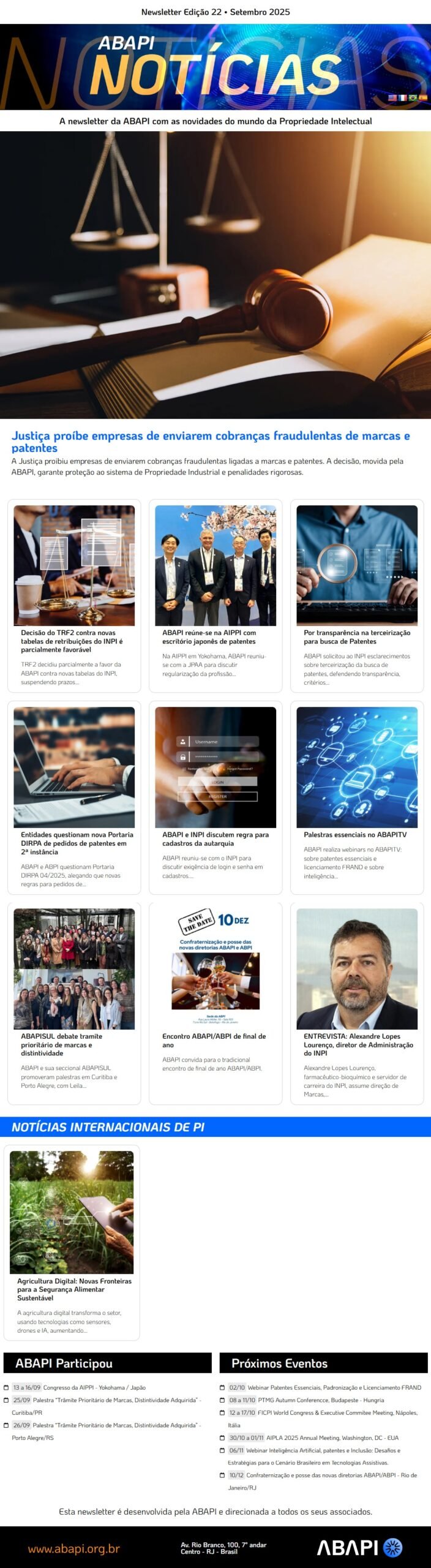 Newsletter 22 de Setembro/2025