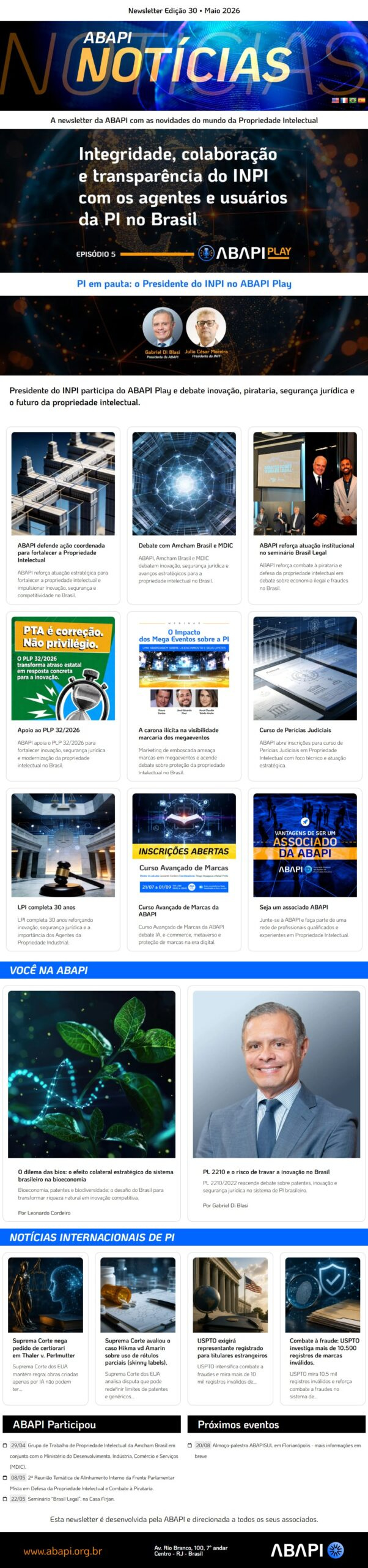 Newsletter edição 30 - maio 2026
